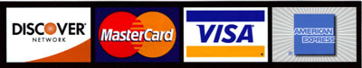 Visa, Mastercard, Discover and American Express Accepted